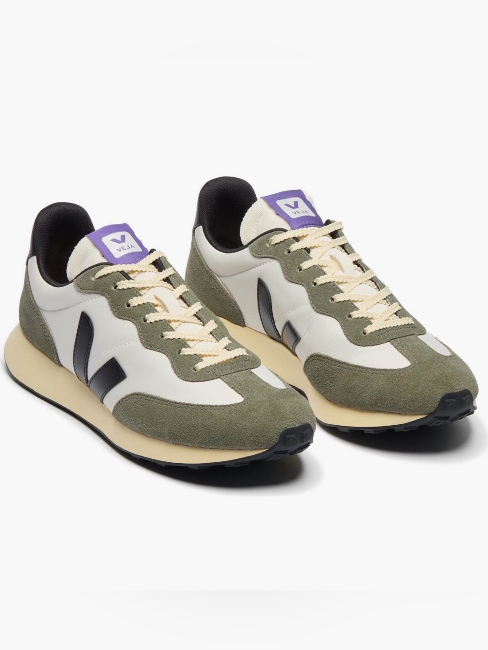 NWT. Veja Women’s Rio Branco II Alveomesh Sneaker, Natural Black Khaki, US8/EU39
